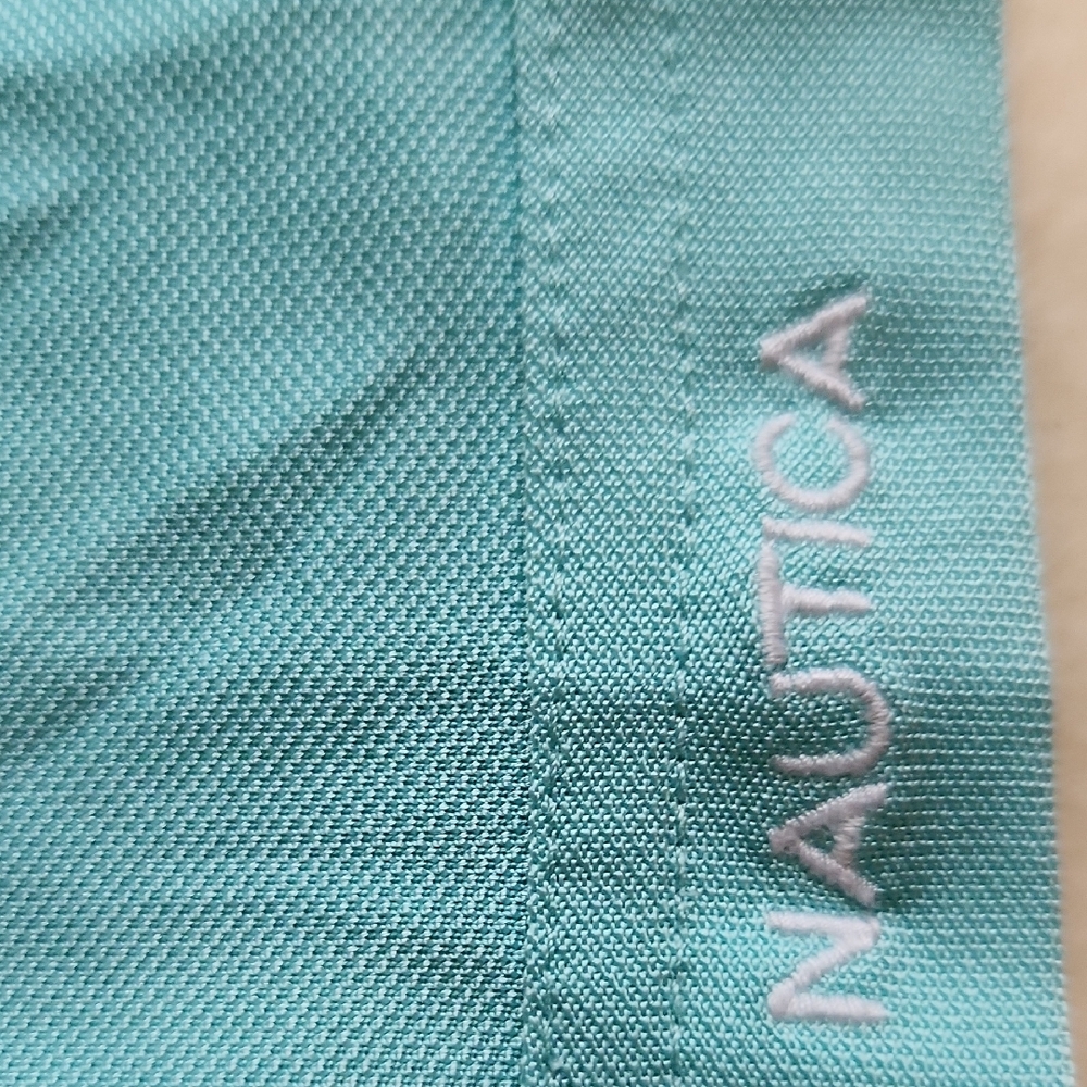 Nautica Green and White Polo Shirt Casual Style - Picture 4 of 6
